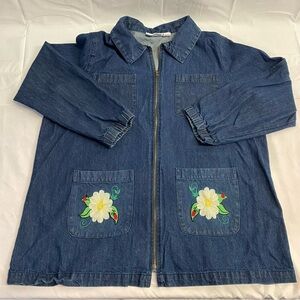 Embroidered Denim Jean Jacket